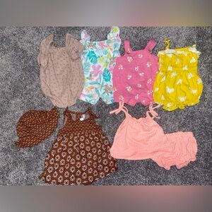 Carter’s Cat & Jack Summer Outfit Bundle Size Newborn Baby Girl